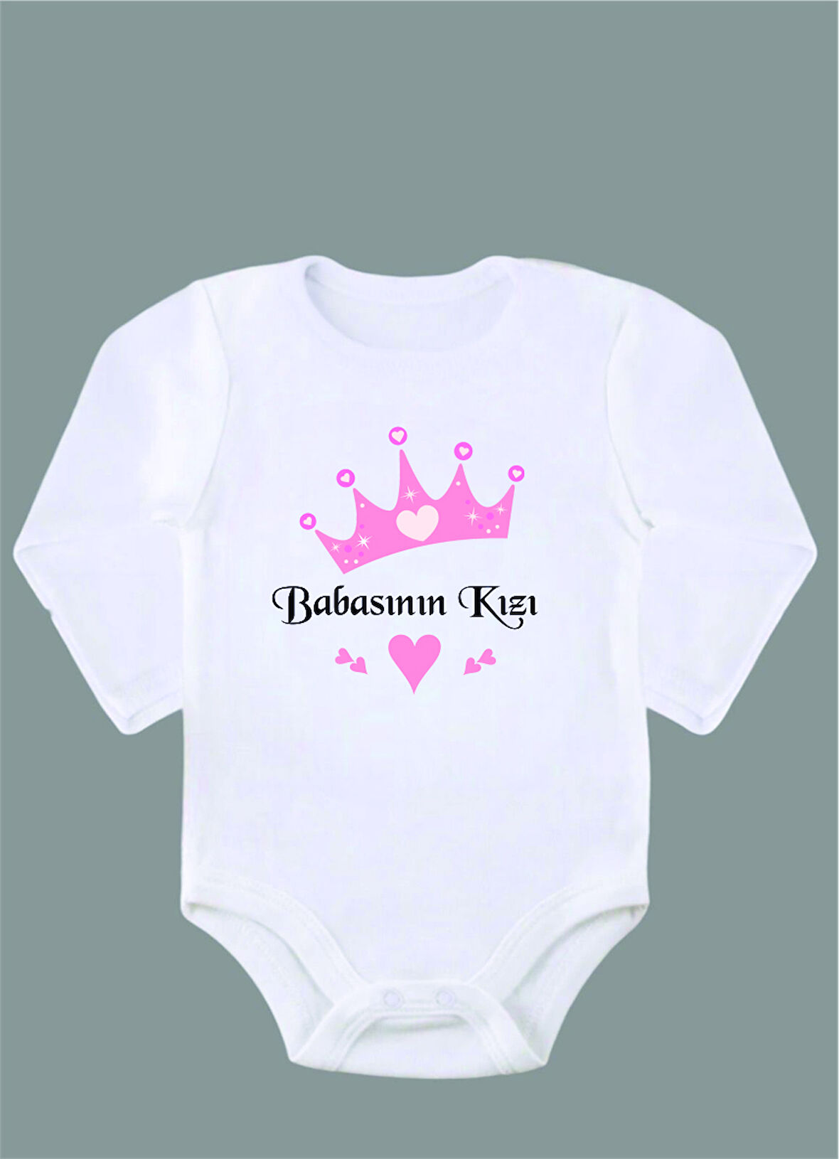 Uzun Kollu %100 Organik Pamuk Baskılı Bebek Body Çıtçıtlı Zıbın ZBN041