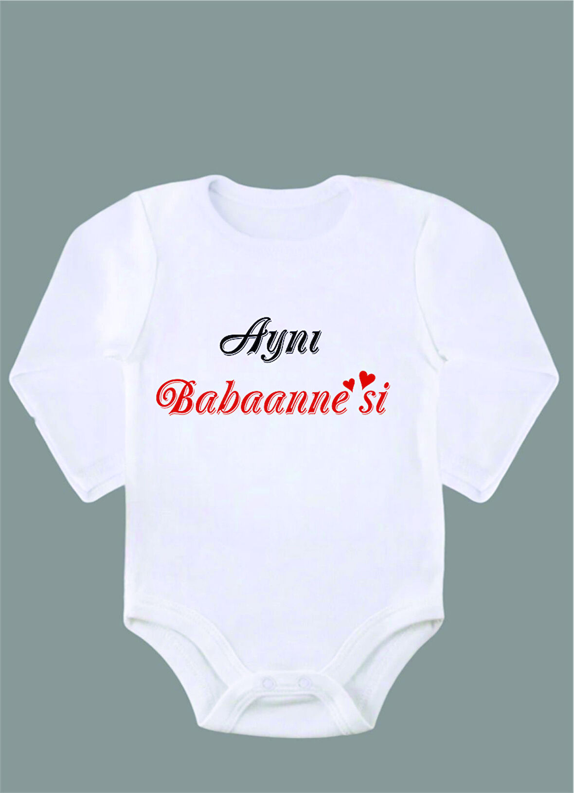 Uzun Kollu %100 Organik Pamuk Baskılı Bebek Body Çıtçıtlı Zıbın ZBN029