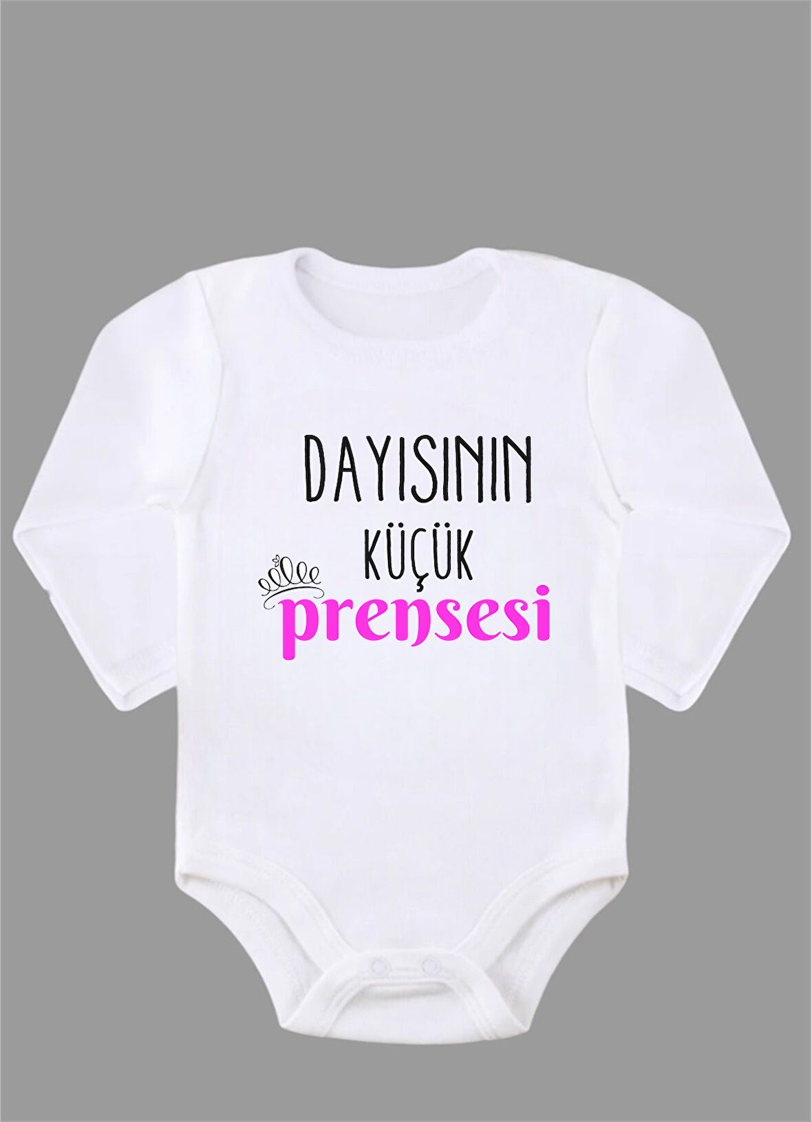 Uzun Kollu %100 Organik Pamuk Baskılı Bebek Body Çıtçıtlı Zıbın ZBN091
