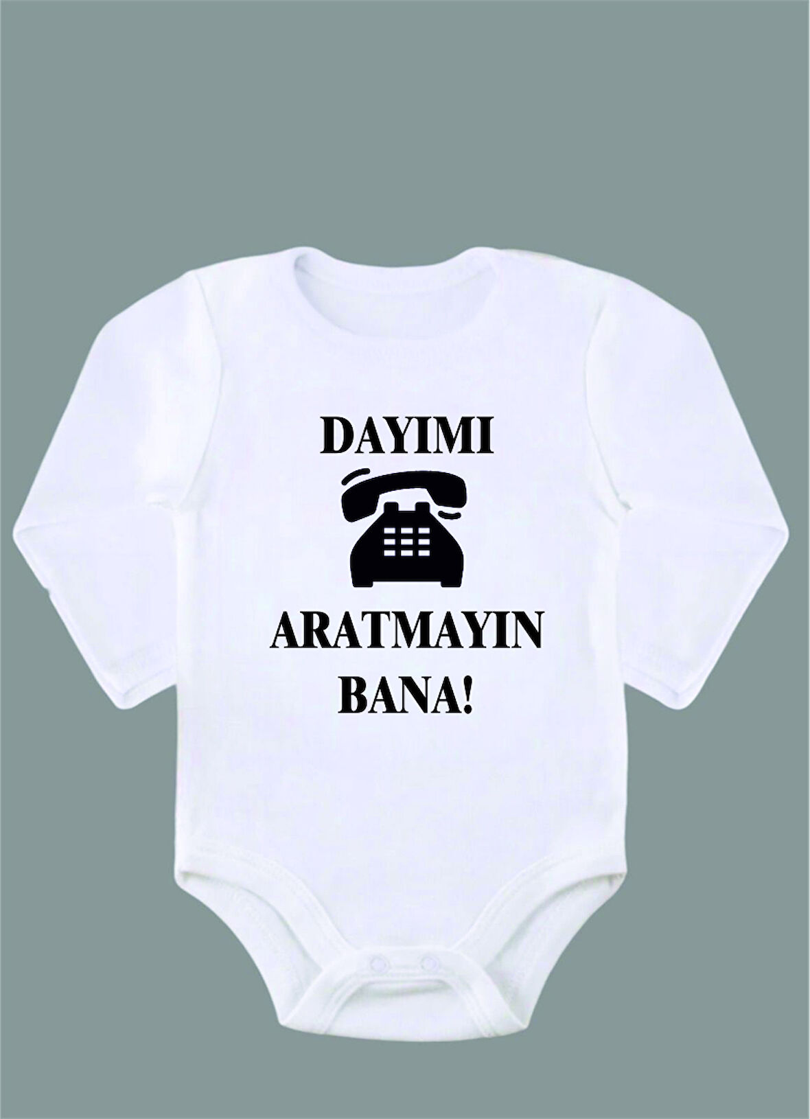 Uzun Kollu %100 Organik Pamuk Baskılı Bebek Body Çıtçıtlı Zıbın ZBN079