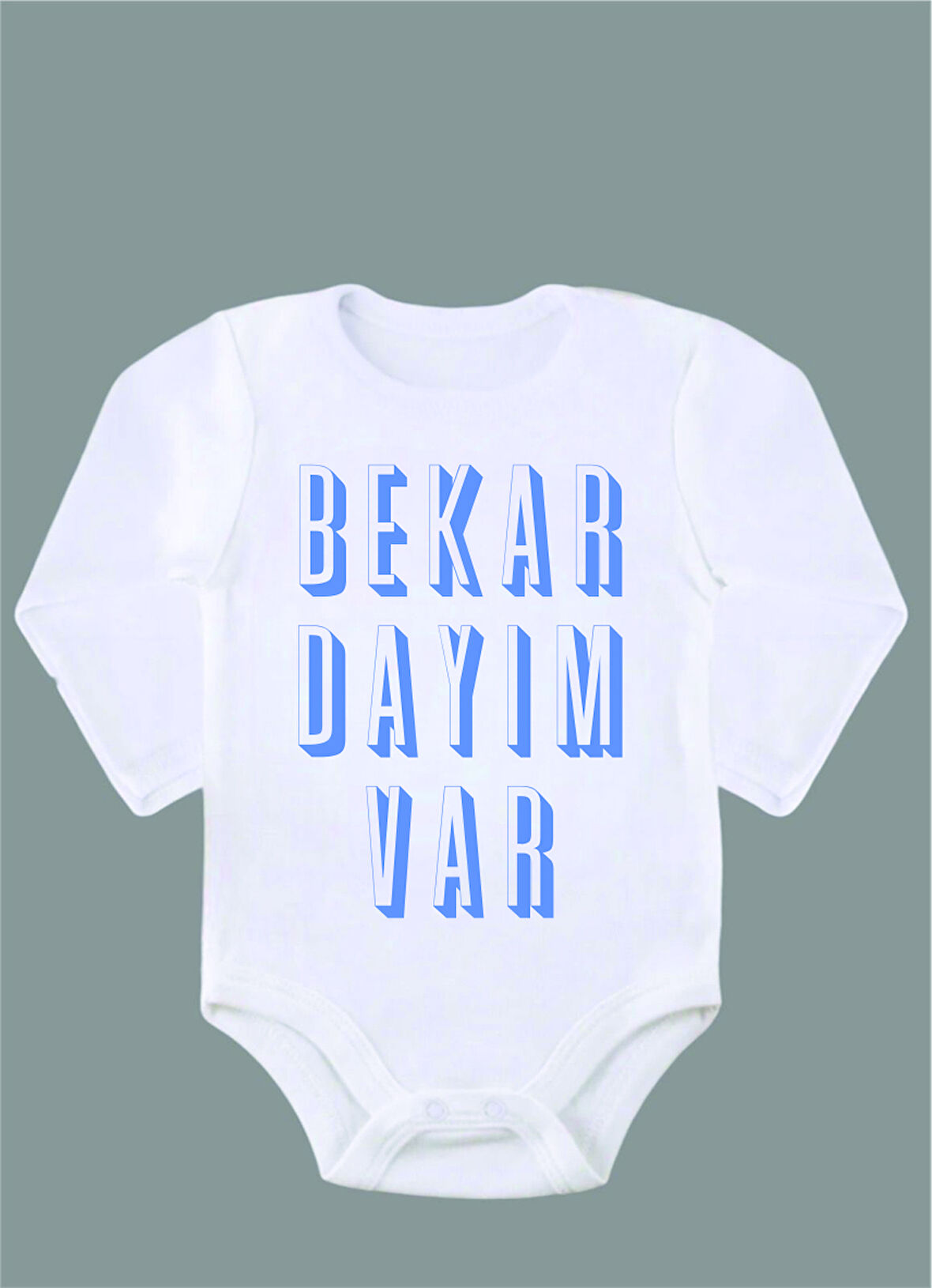 Uzun Kollu %100 Organik Pamuk Baskılı Bebek Body Çıtçıtlı Zıbın ZBN047