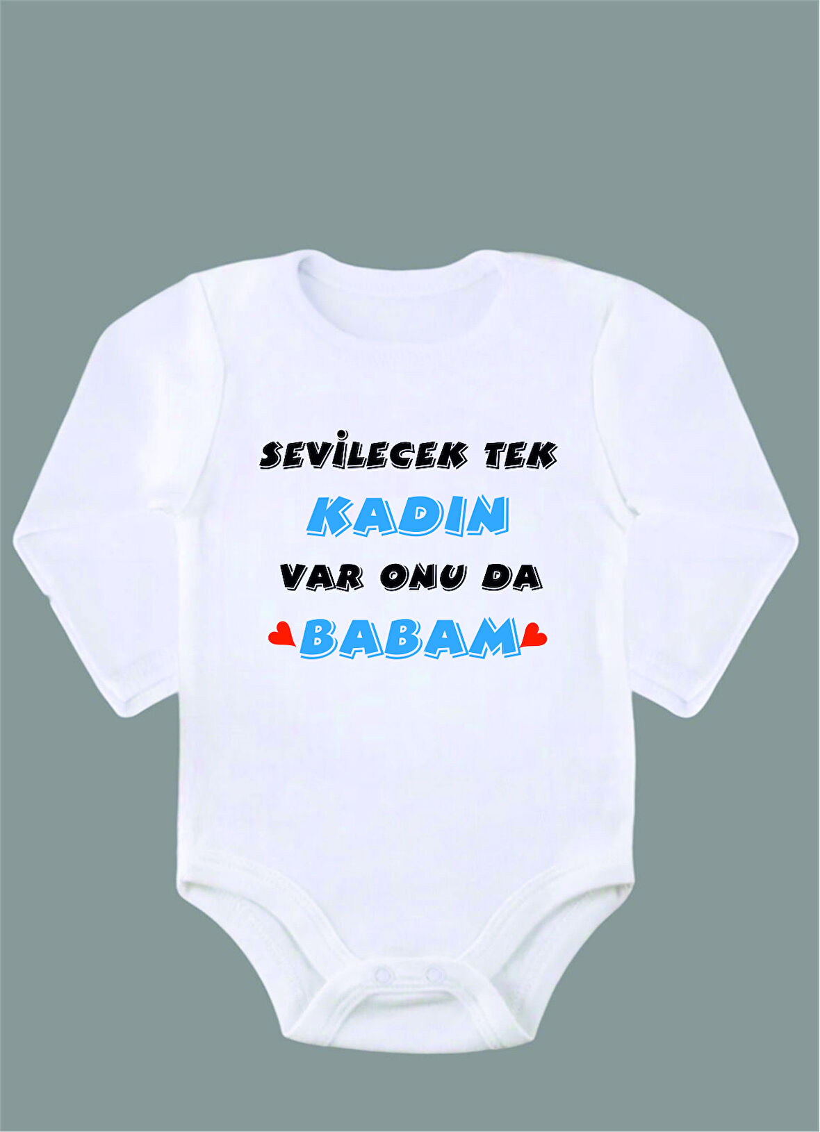 Uzun Kollu %100 Organik Pamuk Baskılı Bebek Body Zıbın ZBN153