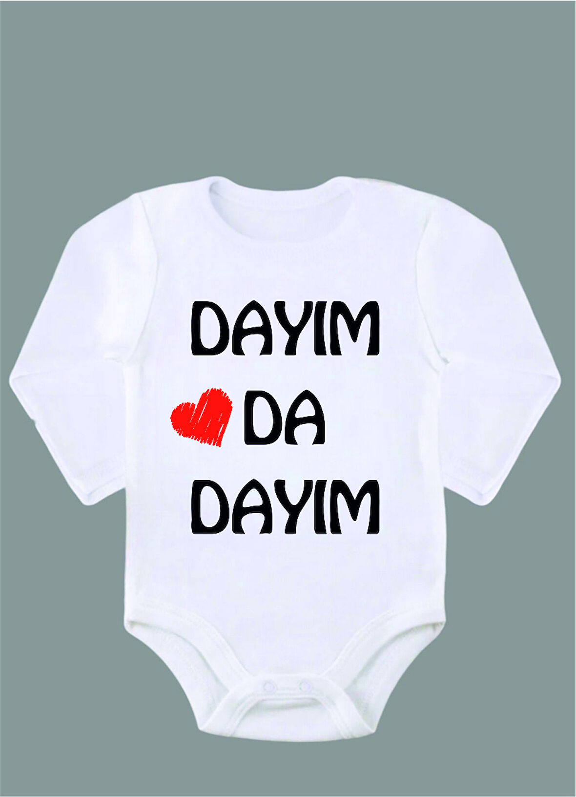 Uzun Kollu %100 Organik Pamuk Baskılı Bebek Body Çıtçıtlı Zıbın ZBN077