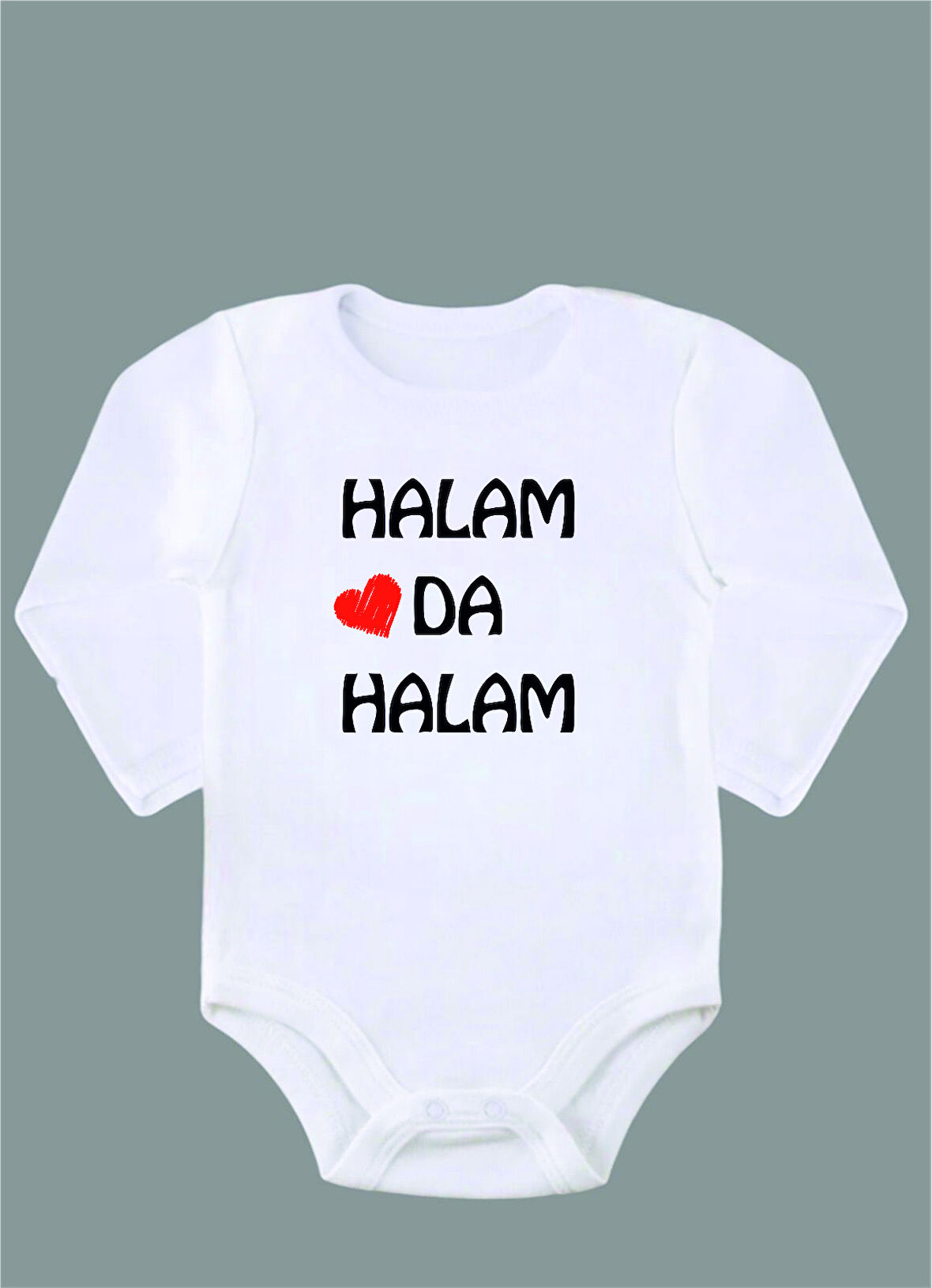 Uzun Kollu %100 Organik Pamuk Baskılı Bebek Body Çıtçıtlı Zıbın ZBN105