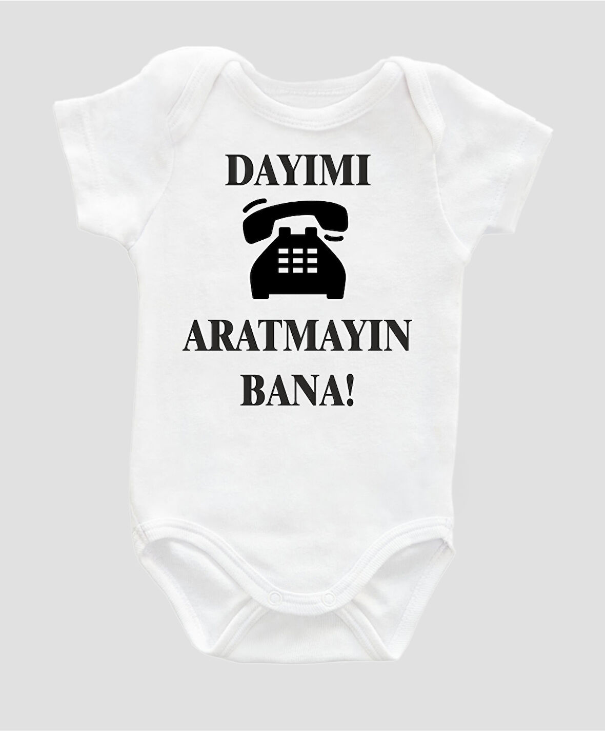 Organik %100 Pamuk Dayımı Aratmayın Bana Telefonlu  Baskılı ZBN060
