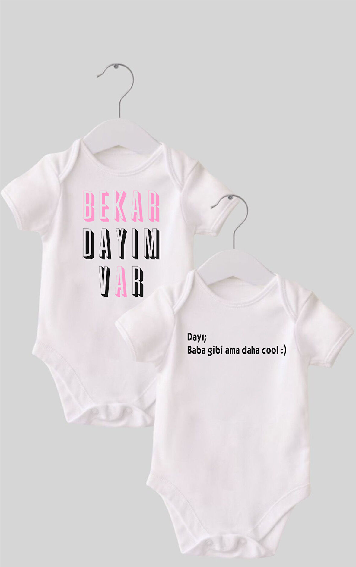 17 Dayı Set 2 'li Organik %100 Pamuk  Baskılı Bebek Body Zıbın ZBN210