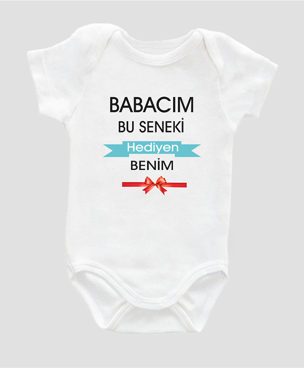 Organik %100 Pamuk Babacım Bu Seneki Hediyen Benim Doğum Günün Bebek Body Kısa Zıbın ZBN022
