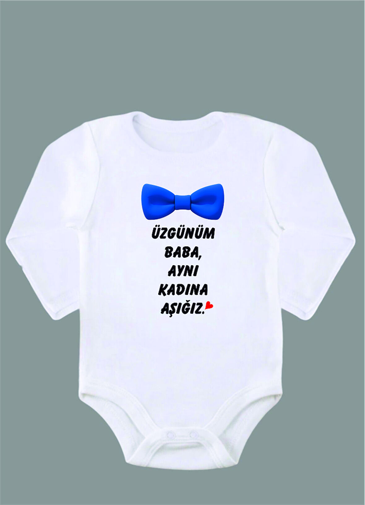 Uzun Kollu %100 Organik Pamuk Baskılı Bebek Body Zıbın ZBN172