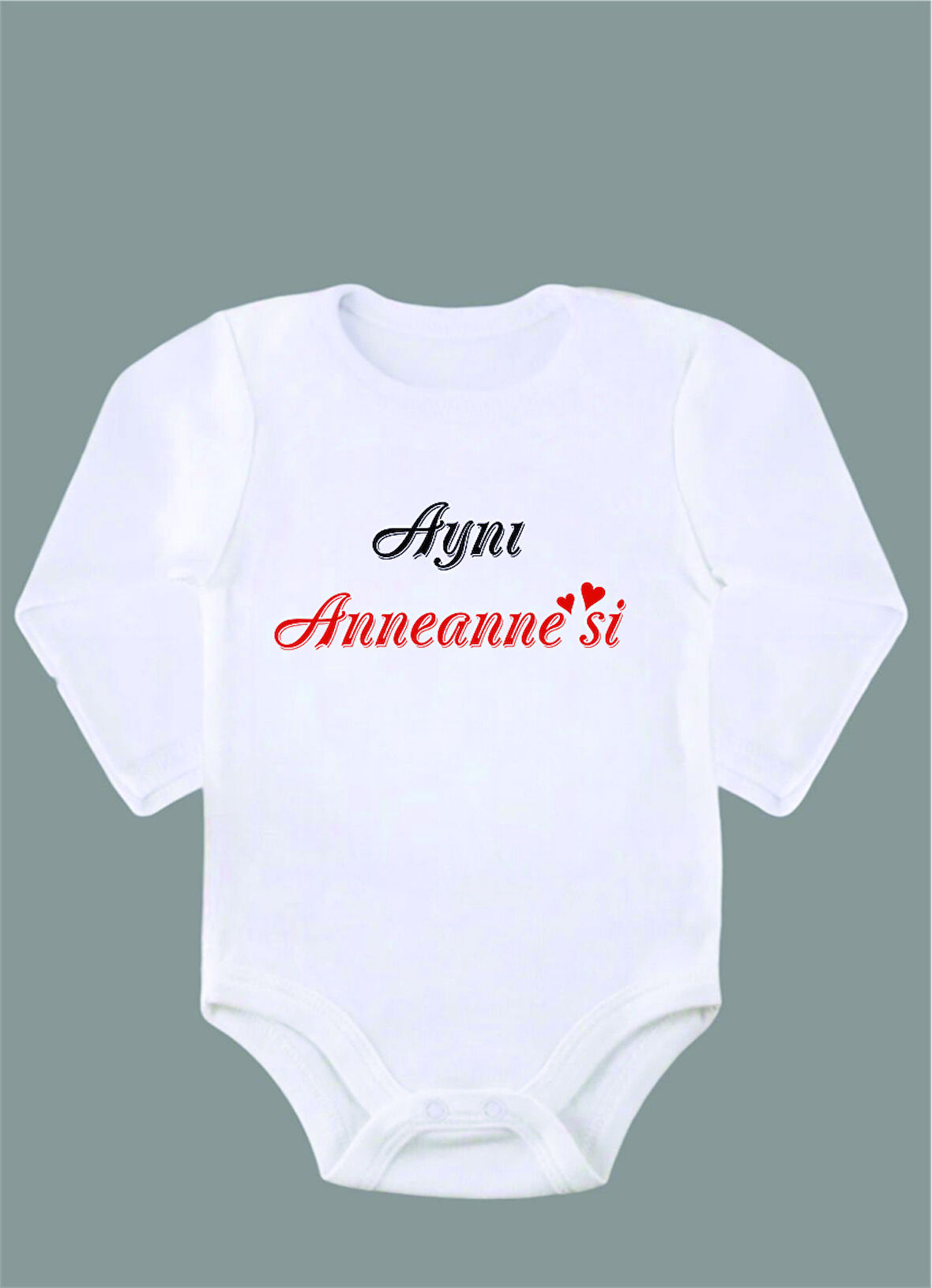 Uzun Kollu %100 Organik Pamuk Baskılı Bebek Body Çıtçıtlı Zıbın ZBN027