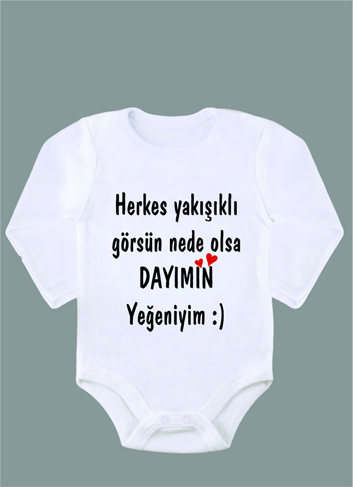 Uzun Kollu %100 Organik Pamuk Baskılı Bebek Body Çıtçıtlı Zıbın ZBN116