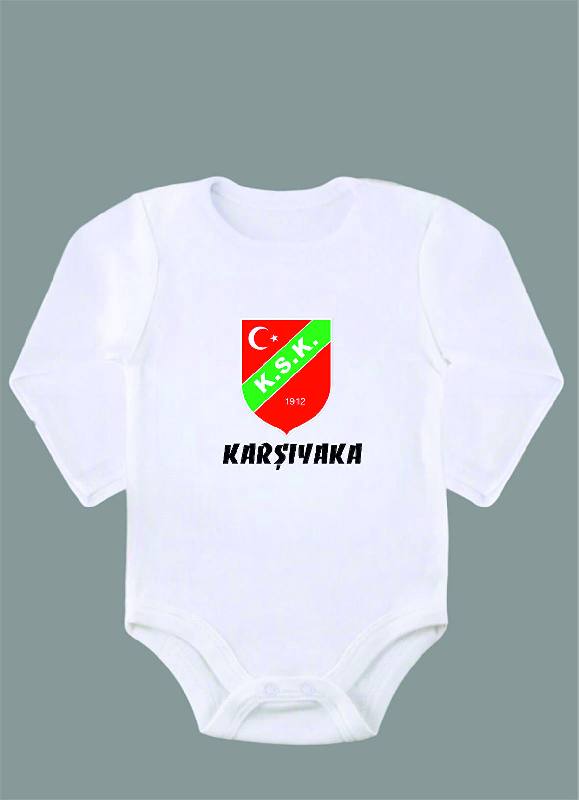 Uzun Kollu %100 Organik Pamuk Baskılı Bebek Body Zıbın ZBN133