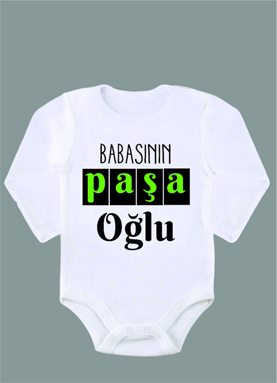 Uzun Kollu %100 Organik Pamuk Baskılı Bebek Body Çıtçıtlı Zıbın ZBN043