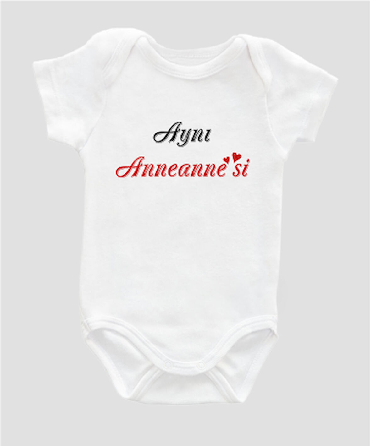 Organik %100 Pamuk Aynı Anneannesi Baskılı Bebek Body Badi Çıtçıtlı Zıbın ZBN118