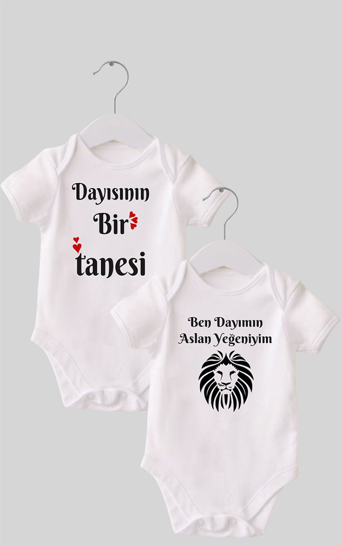 4 Dayı Set 2 'li Organik %100 Pamuk  Baskılı Bebek Body Zıbın ZBN210