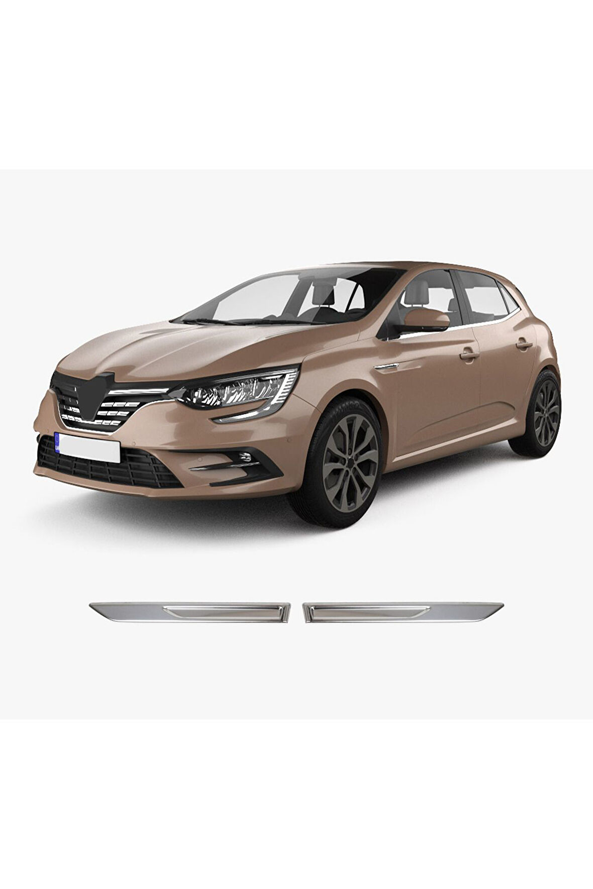 Megane 4 2020- Uyumlu Krom Çamurluk Çıtası Paslanmaz Çelik 2 Parça