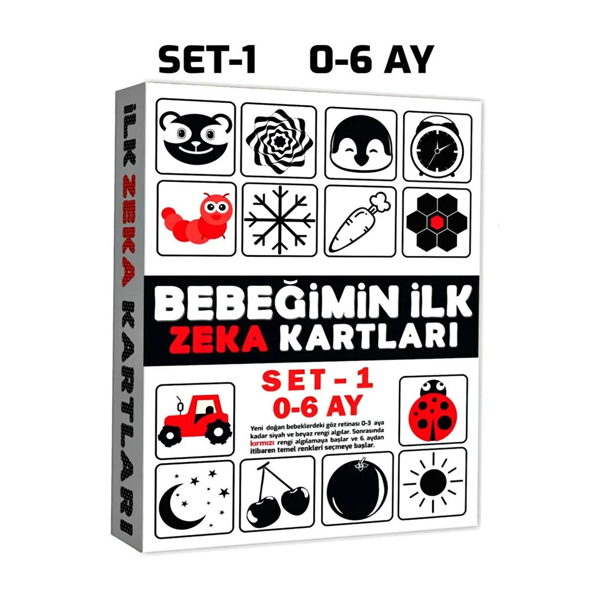 Eğitici Bebeğimin İlk Zeka Kartları Set-1 - Bebekler İçin Resimli İlk Aktivite Zeka Kart Seti 0-6 Ay