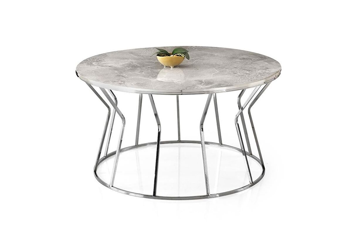 Kum Saati Metal Orta Sehpa 80x43cm