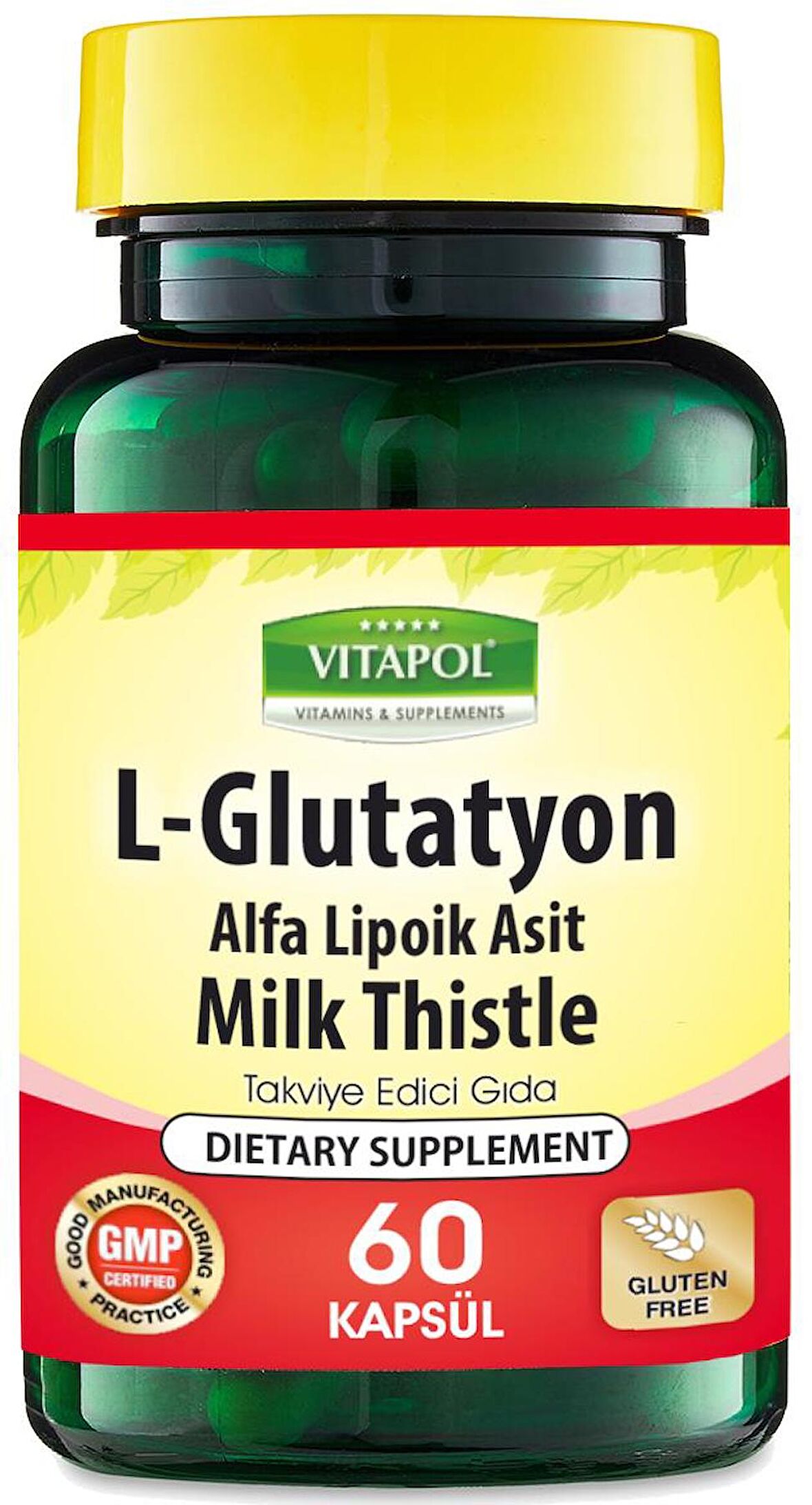 Vitapol L-Glutathione 500 Mg 60 Kapsül L-Glutatyon Milk Thistle Alpha Lipoic Acid 