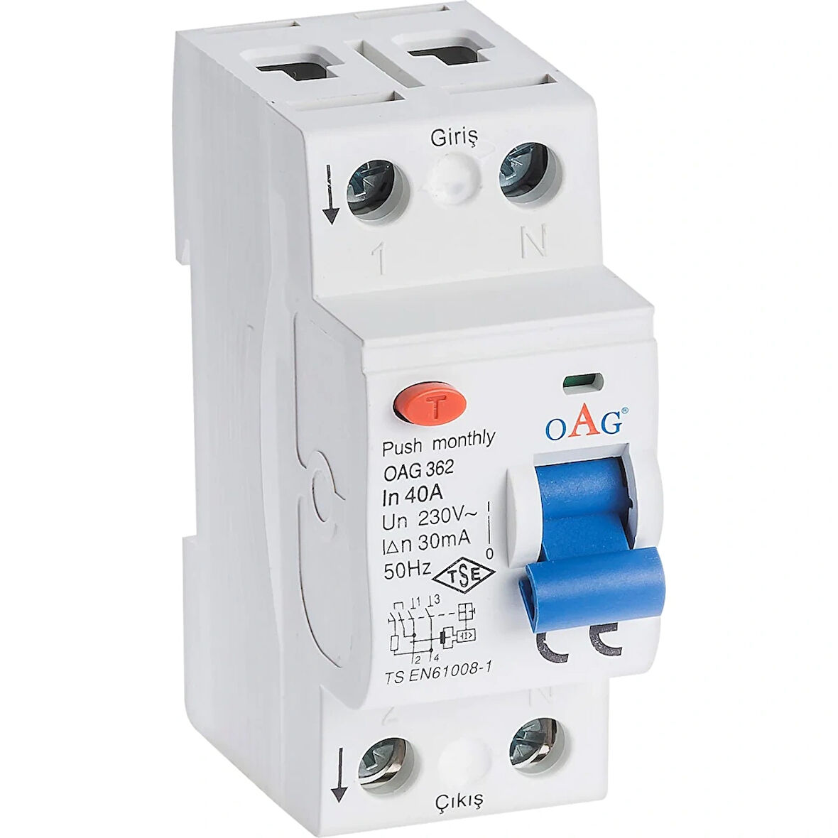 OAG 2X40A 30MA KAÇAK AKIM RÖLESİ 