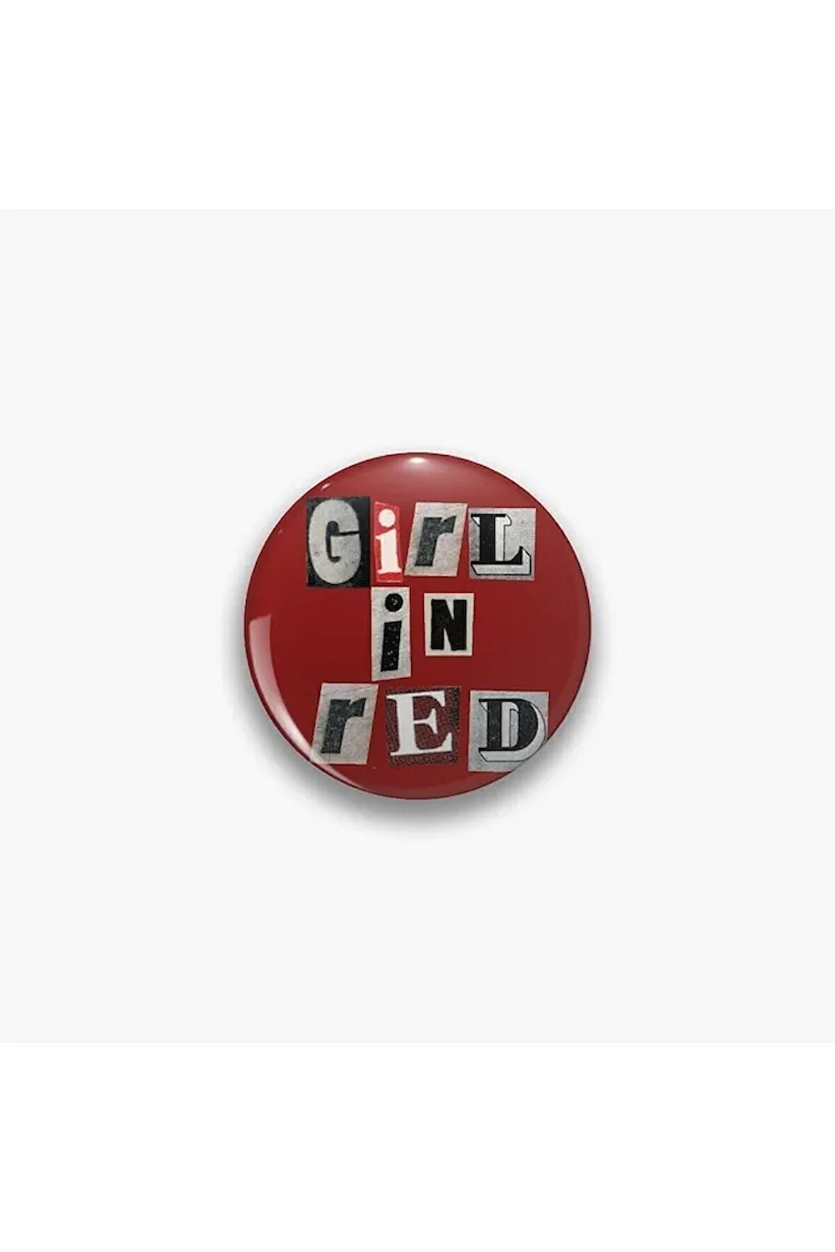 Girl in Red Yazılı Y2K Grunge Stil Rozet