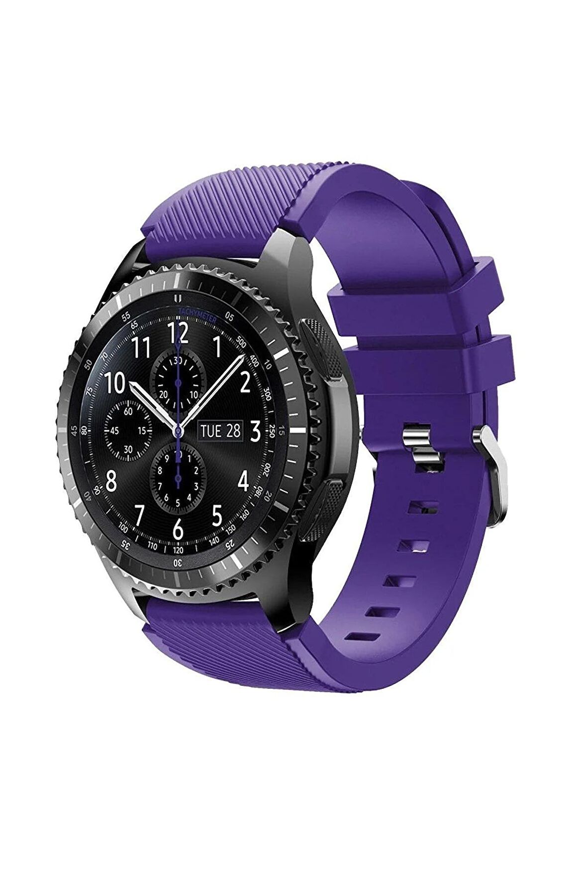 Megafox Samsung Galaxy Watch 42 mm Silikon Kordon Spor Çizgili Esnek Tasarım Bileklik