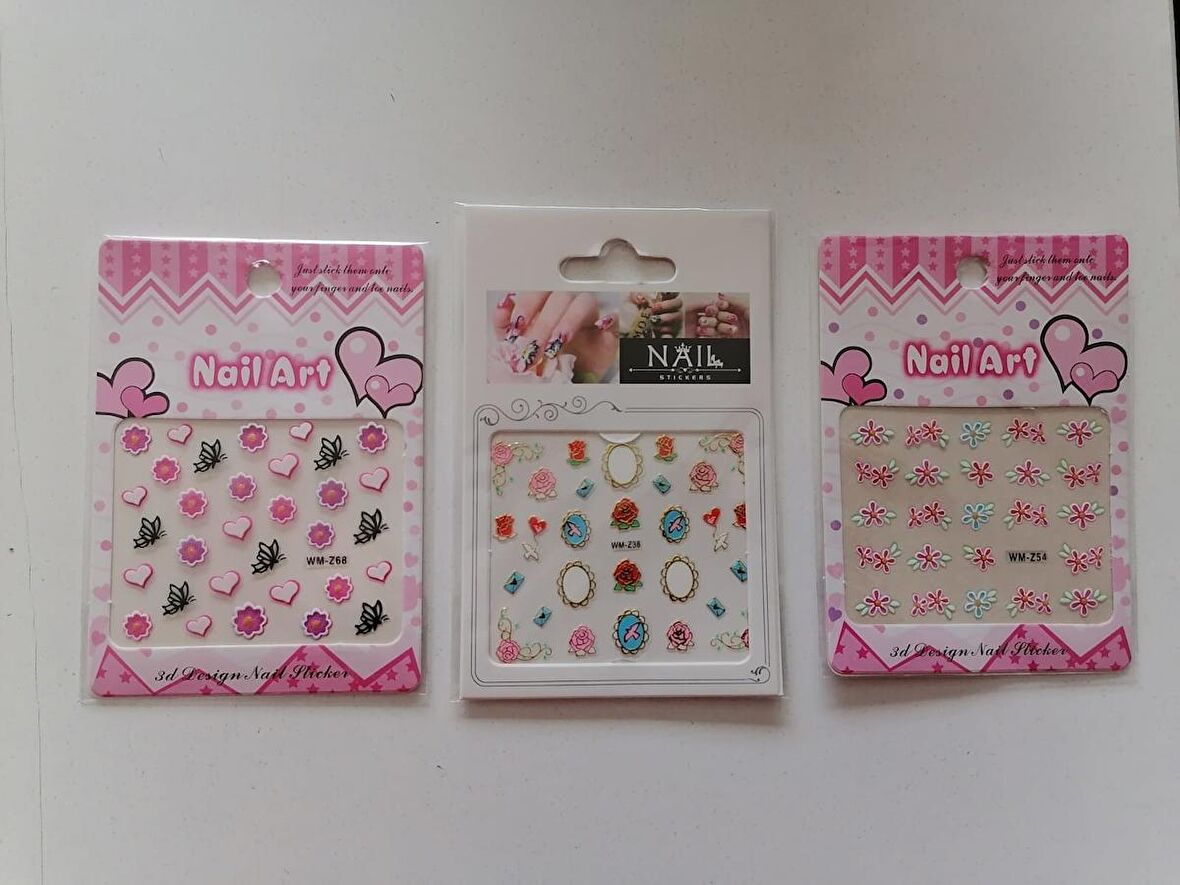 Tırnak Süsleme Sticker 3 Kartela Birden Model2