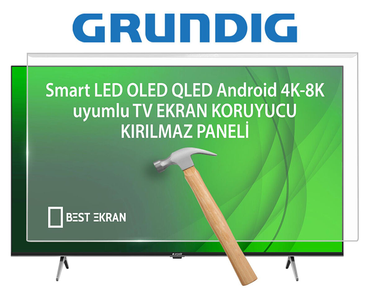 Grundig 50 GJU 7500 B TV EKRAN KORUYUCU - Grundig 50" inç 126 Ekran Koruyucu 50GJU7500B