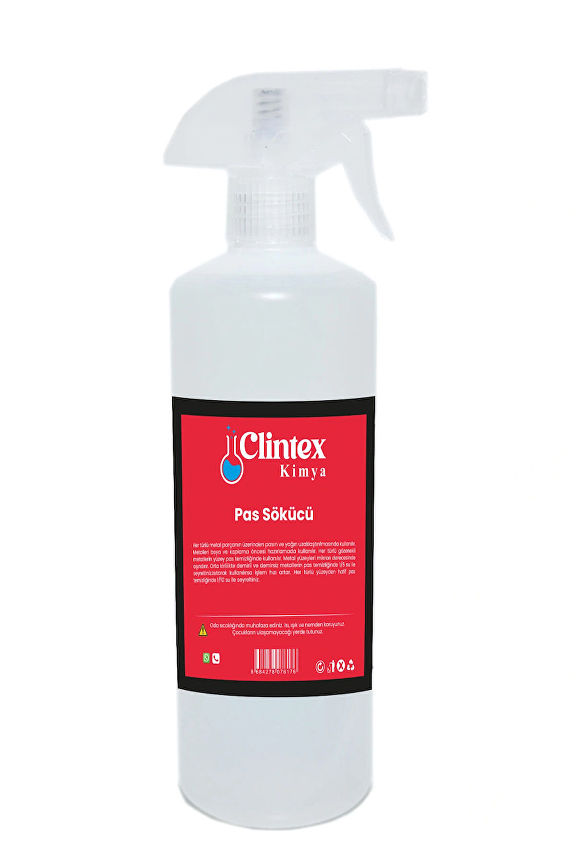 Clintex Kimya Konsantre Kuvvetli Pas Sökücü Spreyli 750 ml