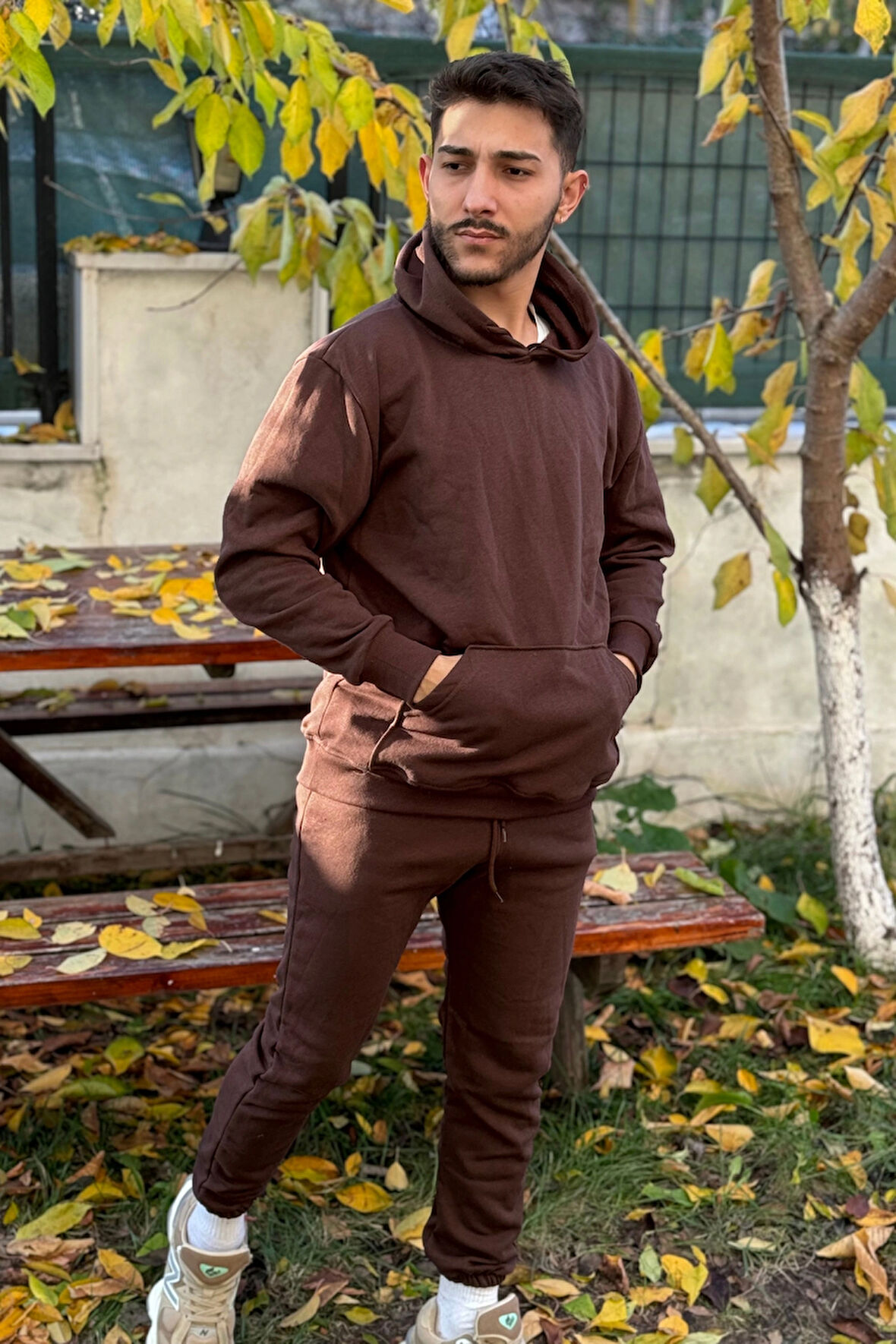 Erkek Oversize Eşofman Takımı 3 İplik Şardonlu