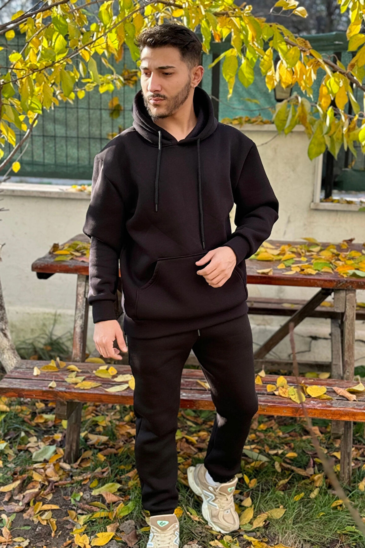 Erkek Oversize Eşofman Takımı 3 İplik Şardonlu