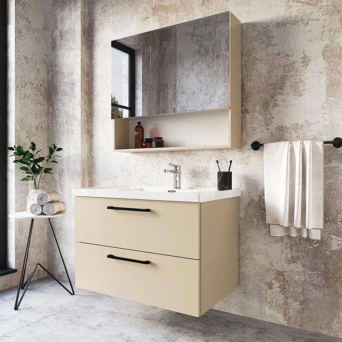 Teta Home Batum 80 Cm Mdf Banyo Dolabı Seti