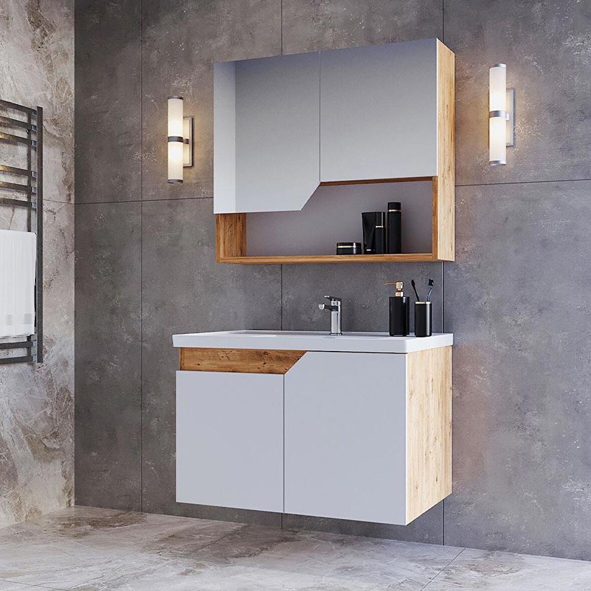 Teta Home Napoli 65 Cm Mdf Banyo Dolabı Seti