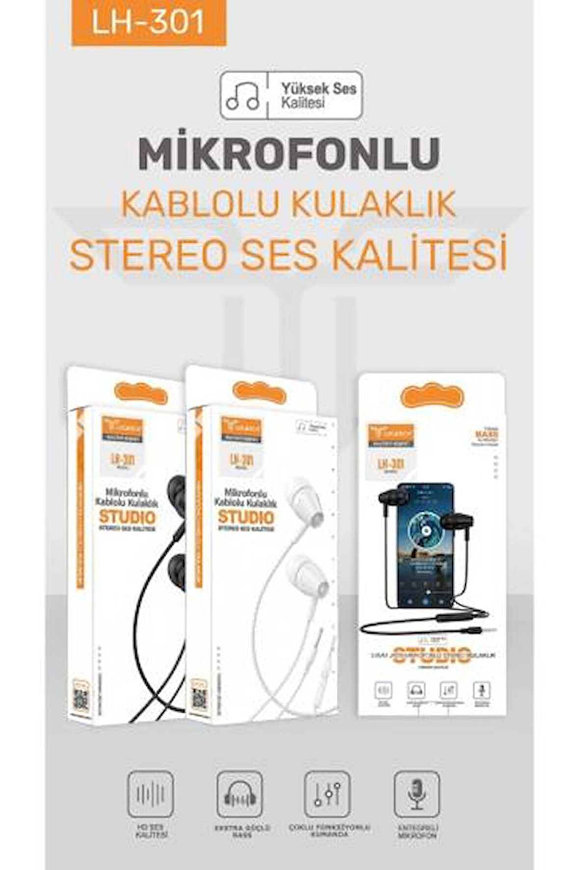 LH-301 Kablolu Mikrofonlu Kulaklık