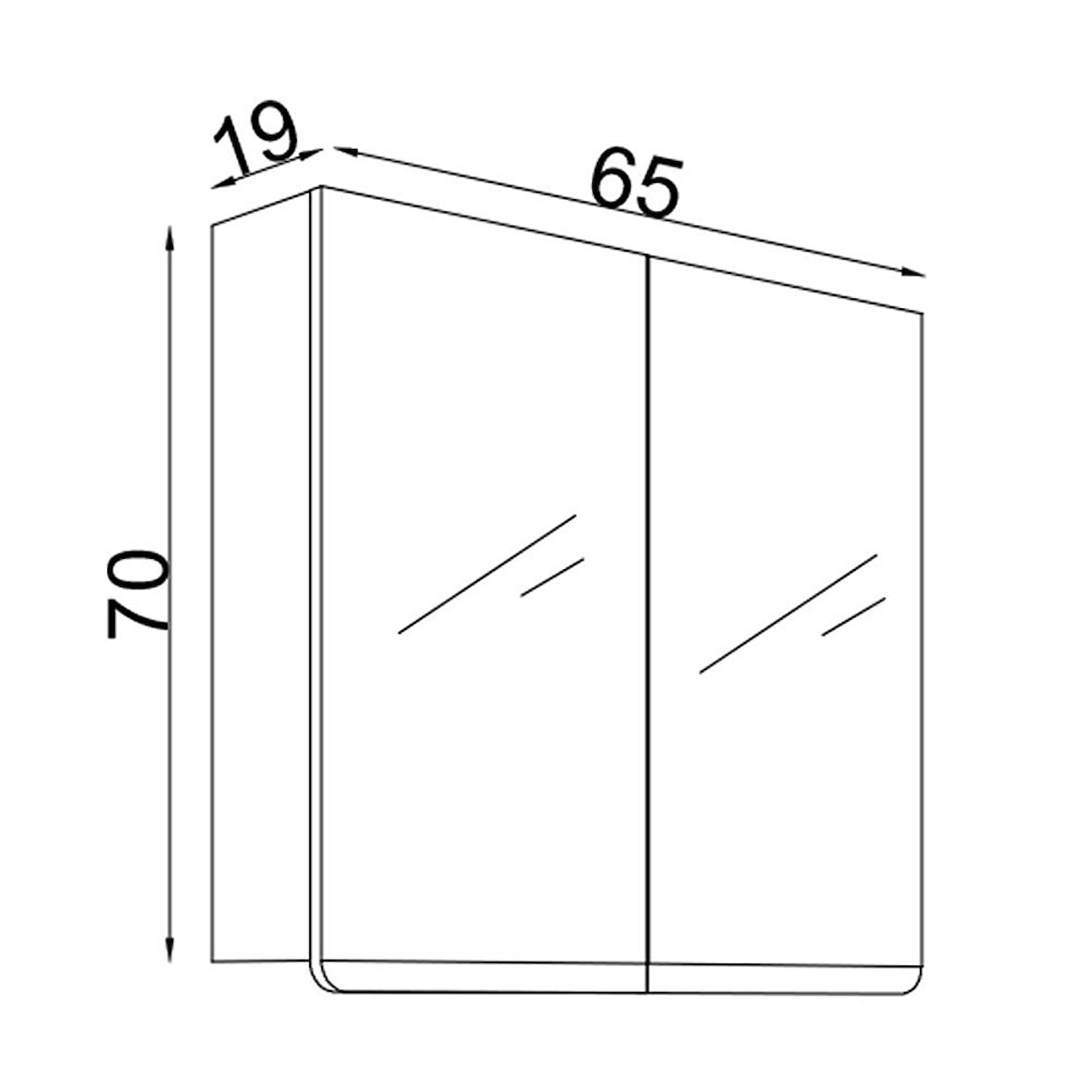Teta Home Meksika 65 cm Mdf Banyo Aynalı Üst Dolap