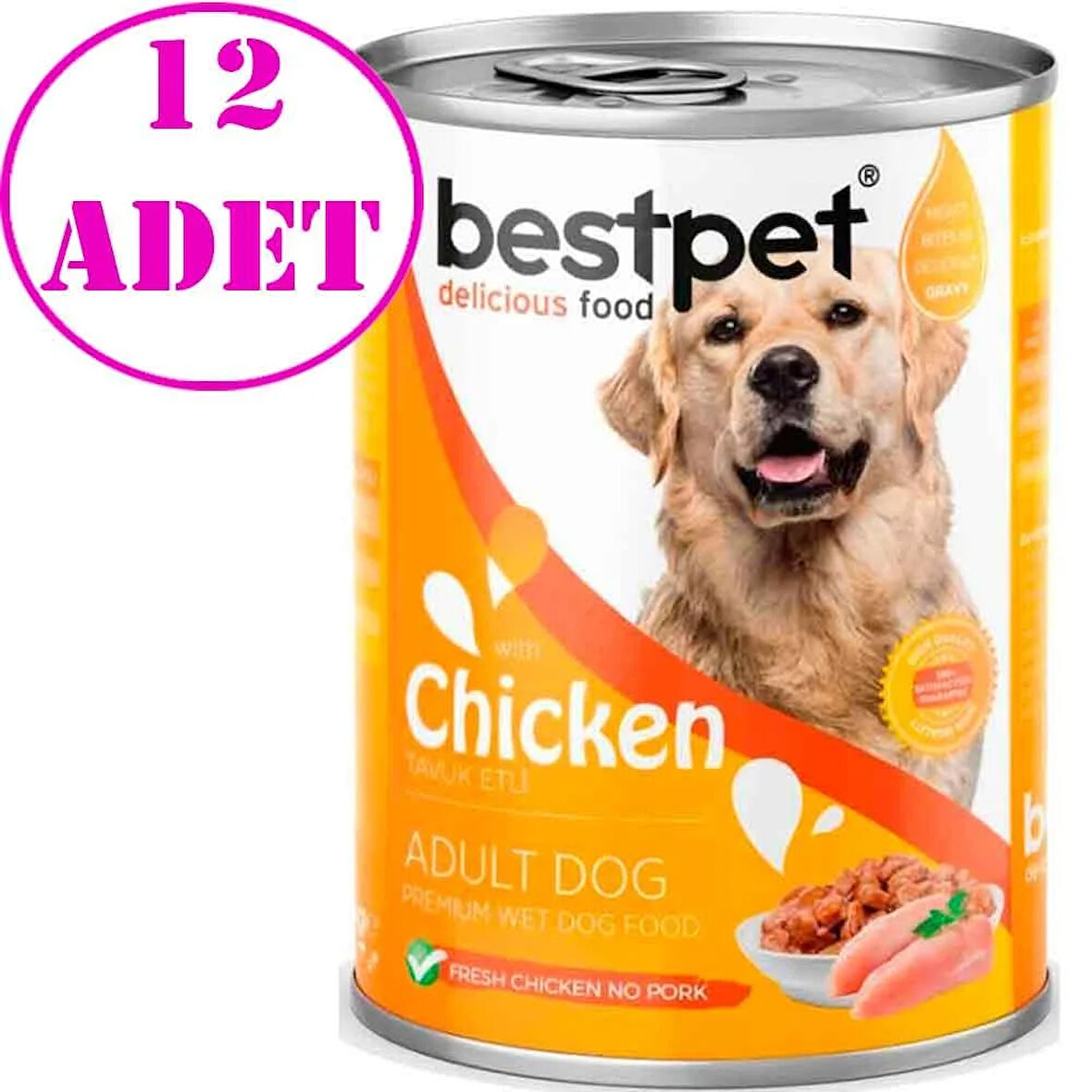 Best Pet Köpek Konservesi Tavuk Etli 400 Gr 12 AD