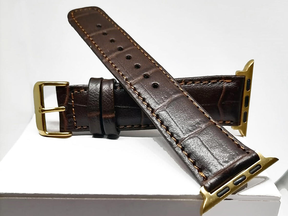 Akıllı saat Uyumlu   Deri Saat  Kordonu   32mm /38mm  kahverengi
