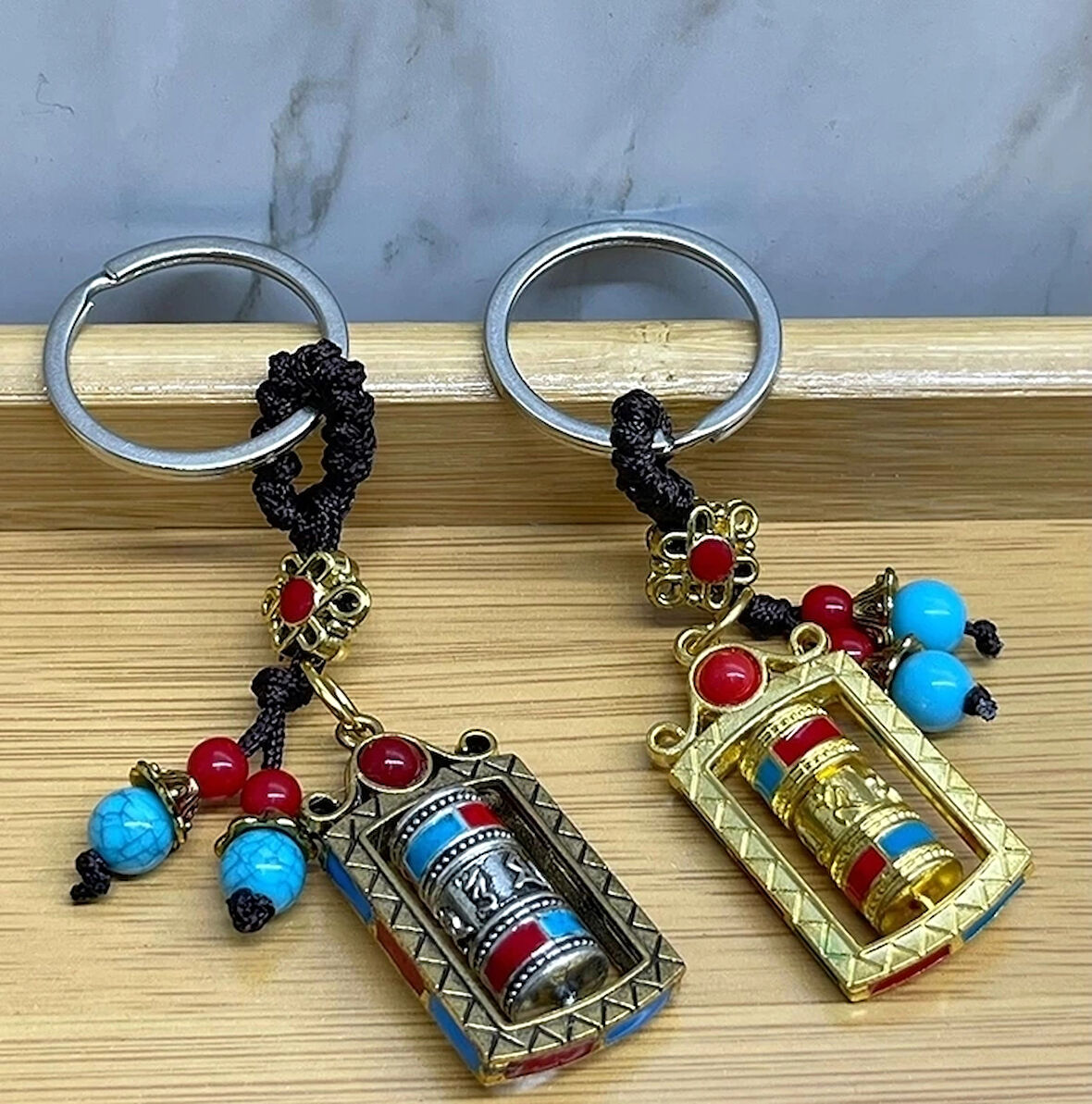 Metal Feng Shui Şans Çarkı Anahtarlık Alk4459