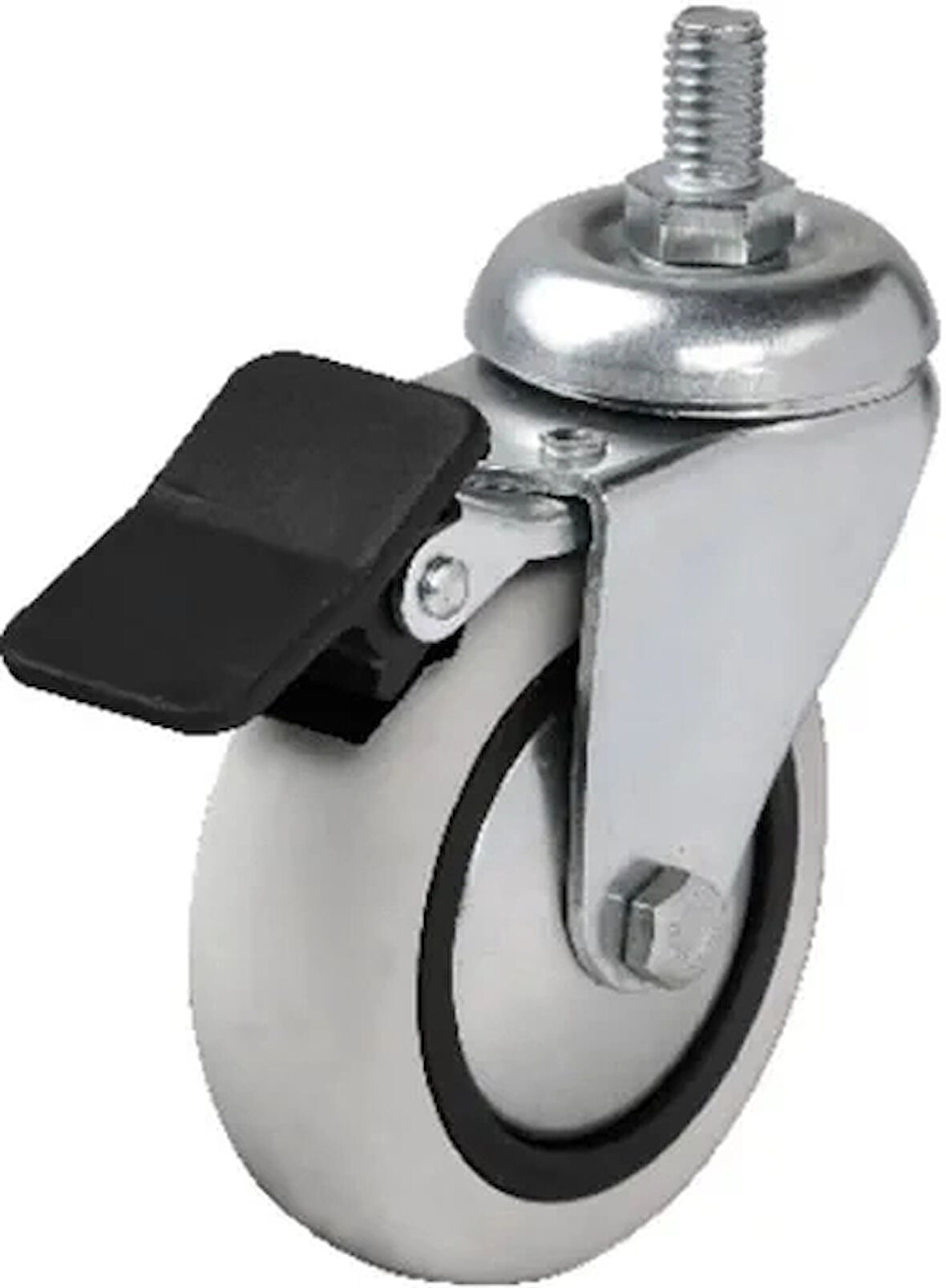 354 - 75x25 Mm Pvc Makaralı Vidalı Frenli Teker 4 Adet