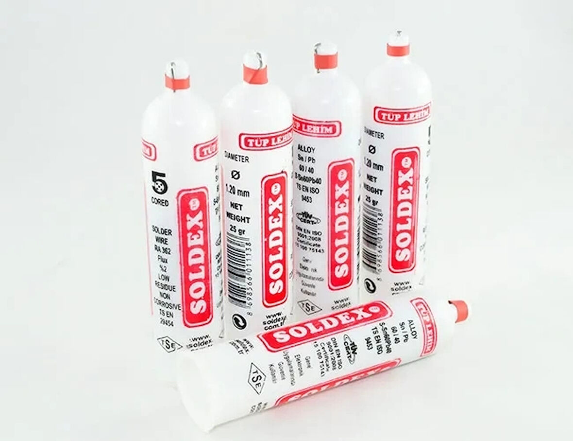 Tüp Lehim 1,2 Mm 25 Gr - 5 Kanallı, Sn:60 / Pb:40