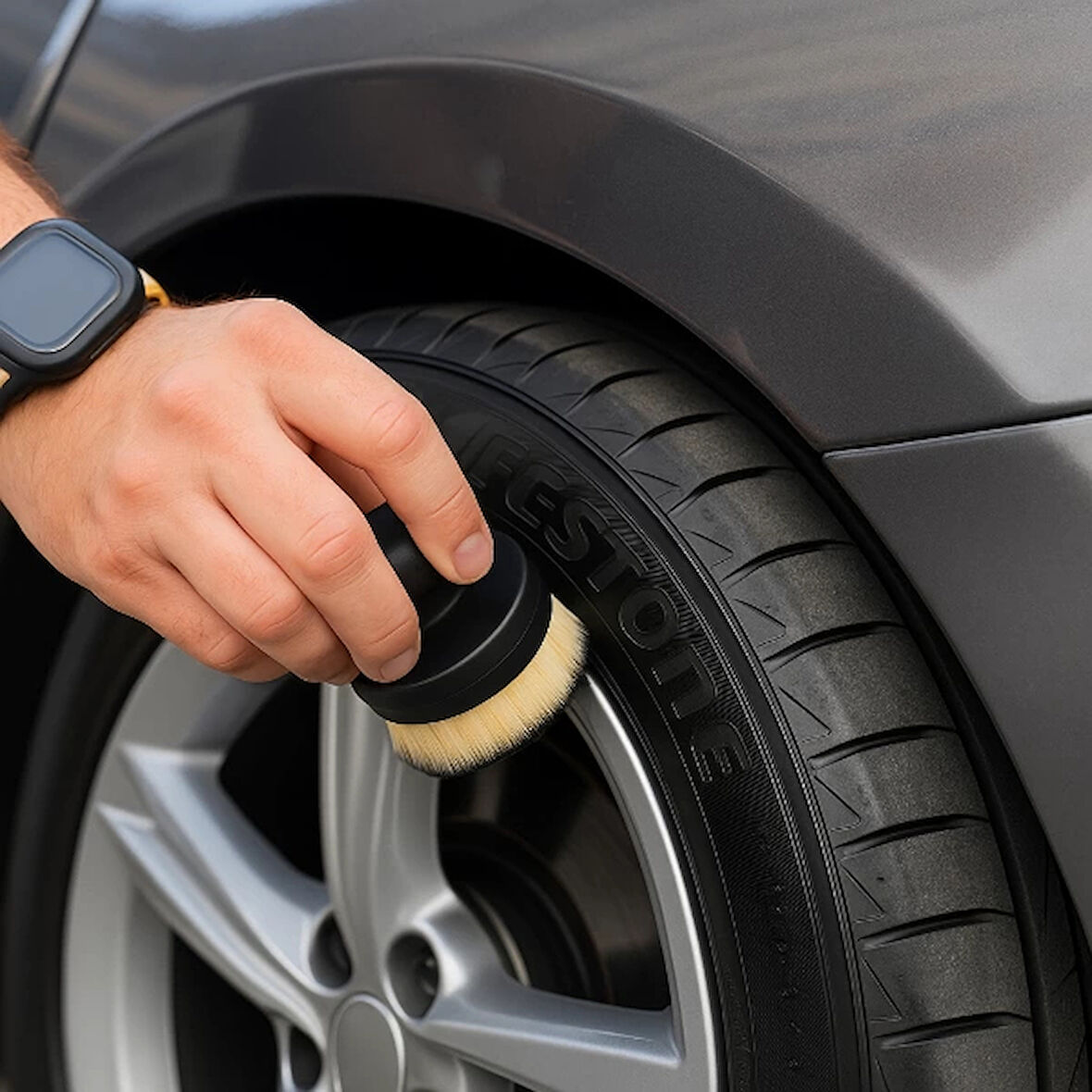 Siyah Lastik Parlatma Fırçası