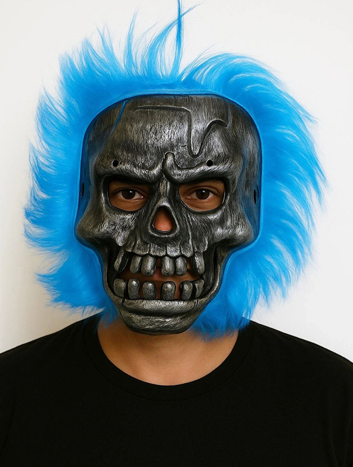 Cadılar Bayramı Lacivert Saçlı Maske