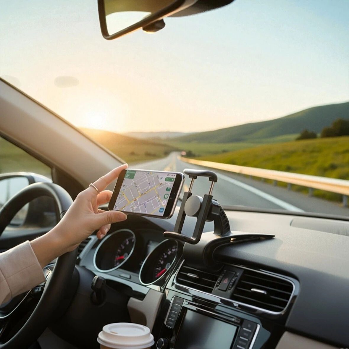 Araç İçi Telefon Tutucu (klipsli, 360 Derece Döner Gösterge Panelli, Dikiz Aynası Ve Masa Kullanımı)