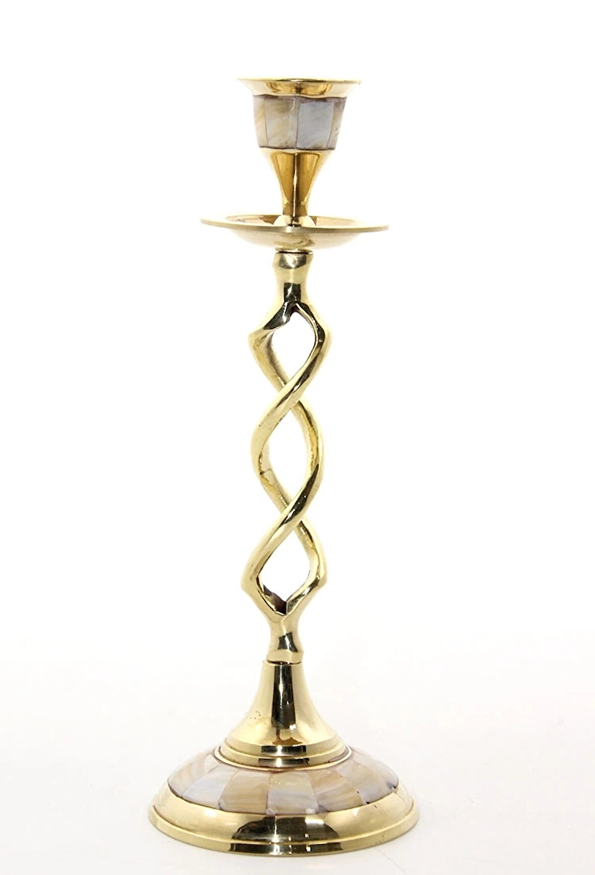 Tekli Pirinç Sedefli Şamdan 5078