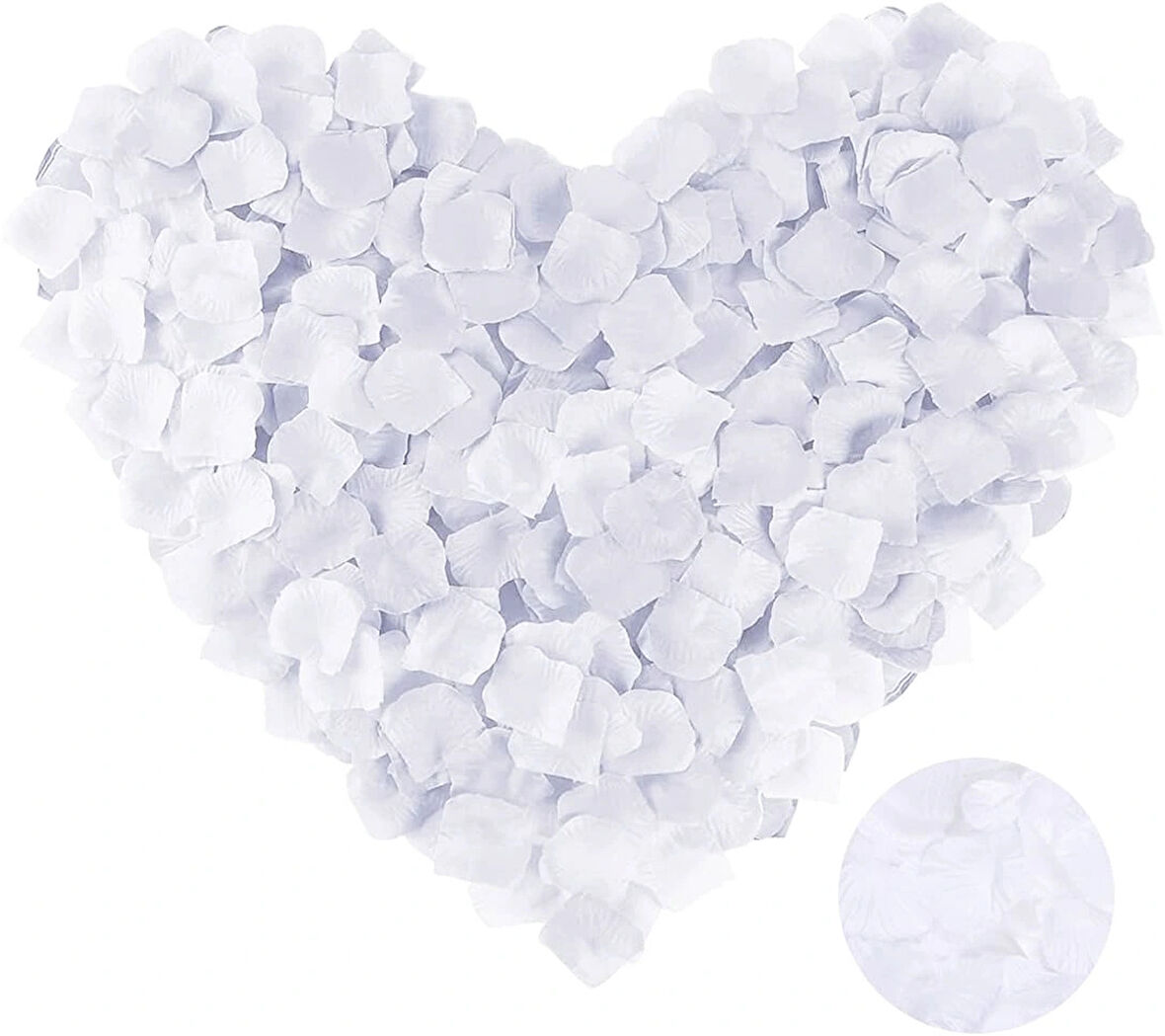 Beyaz Renk Gül Yaprağı Şekilli Konfeti 5 Paket 500 Adet