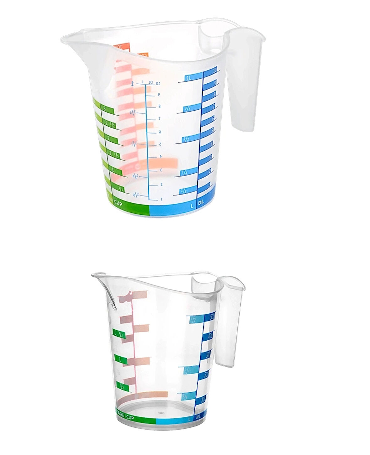 Ölçü Kabı Dereceli Renkli 1000 Ml + 500 Ml Set