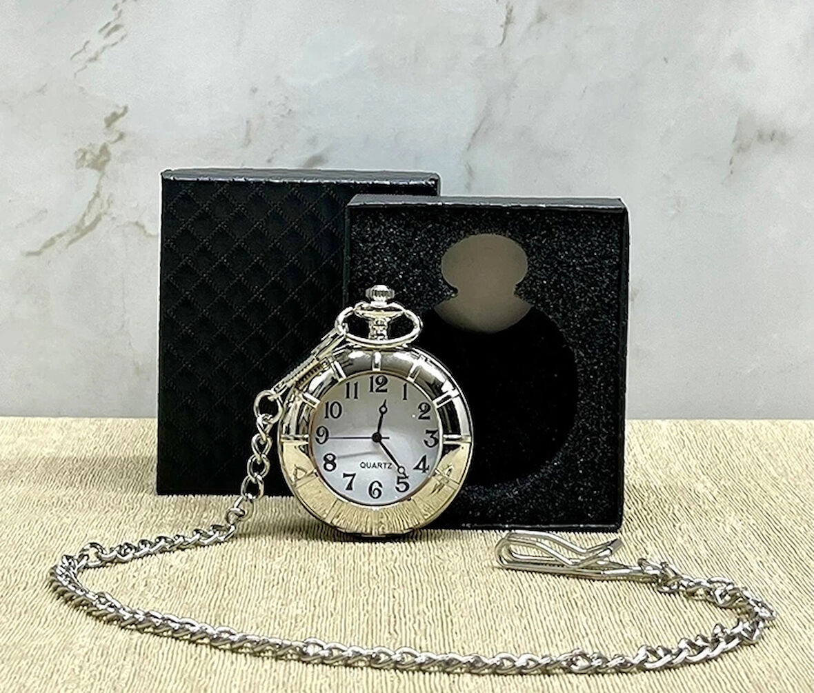 Özel Kutulu Gümüş Köstekli Saat Alk4685