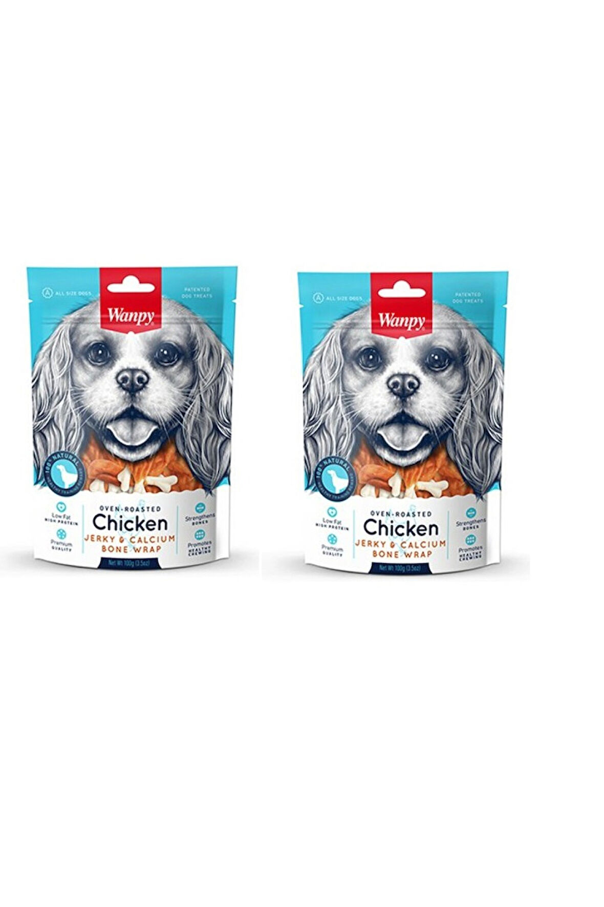 Wanpy Tavuk Sargılı Kalsiyum Kemik Köpek Ödülü 100 Gr. X 2 Adet
