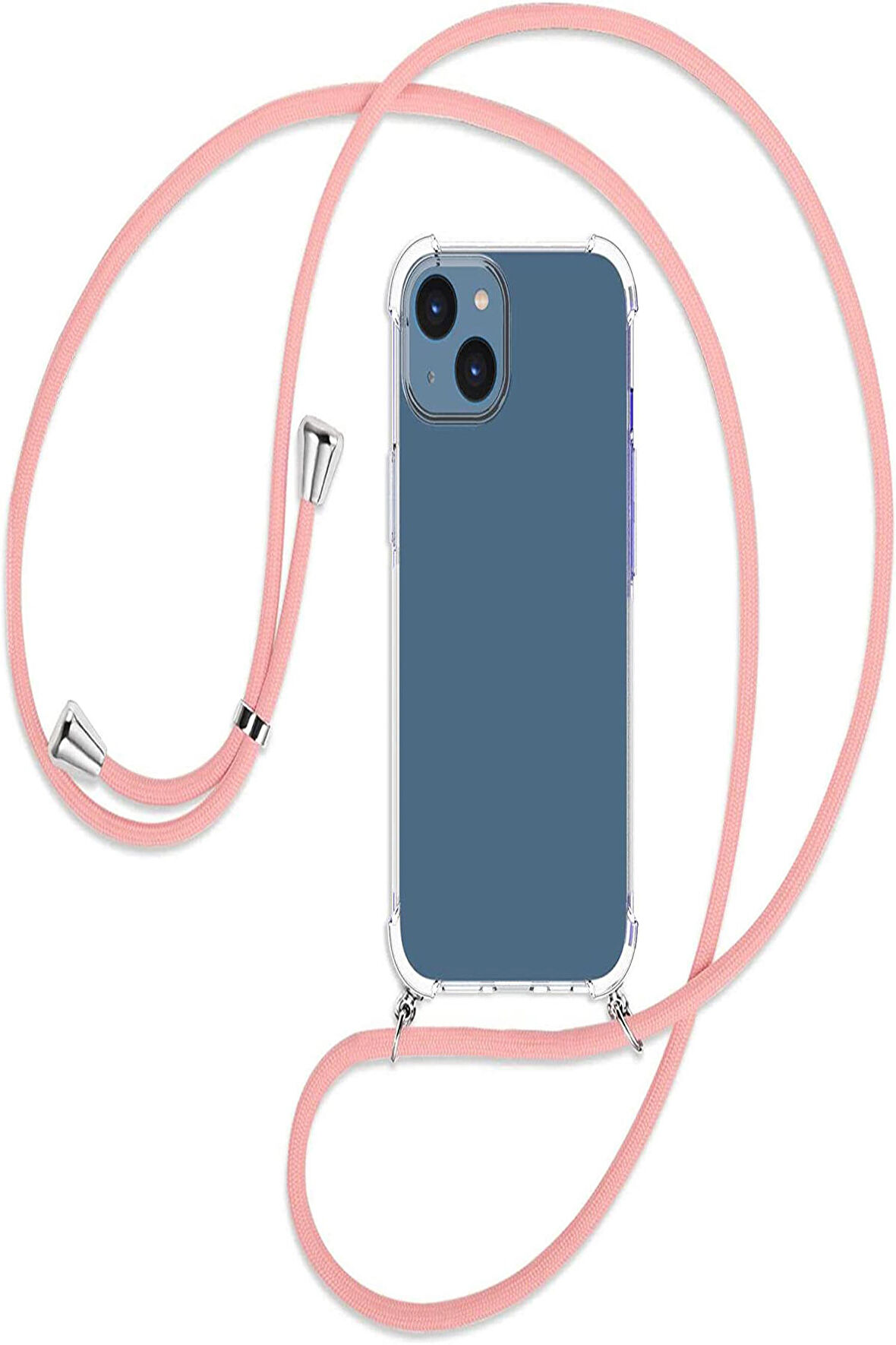 Apple iPhone 14 PLUS Kılıf Boyun Omuz Askılı İpli Şeffaf Silikon