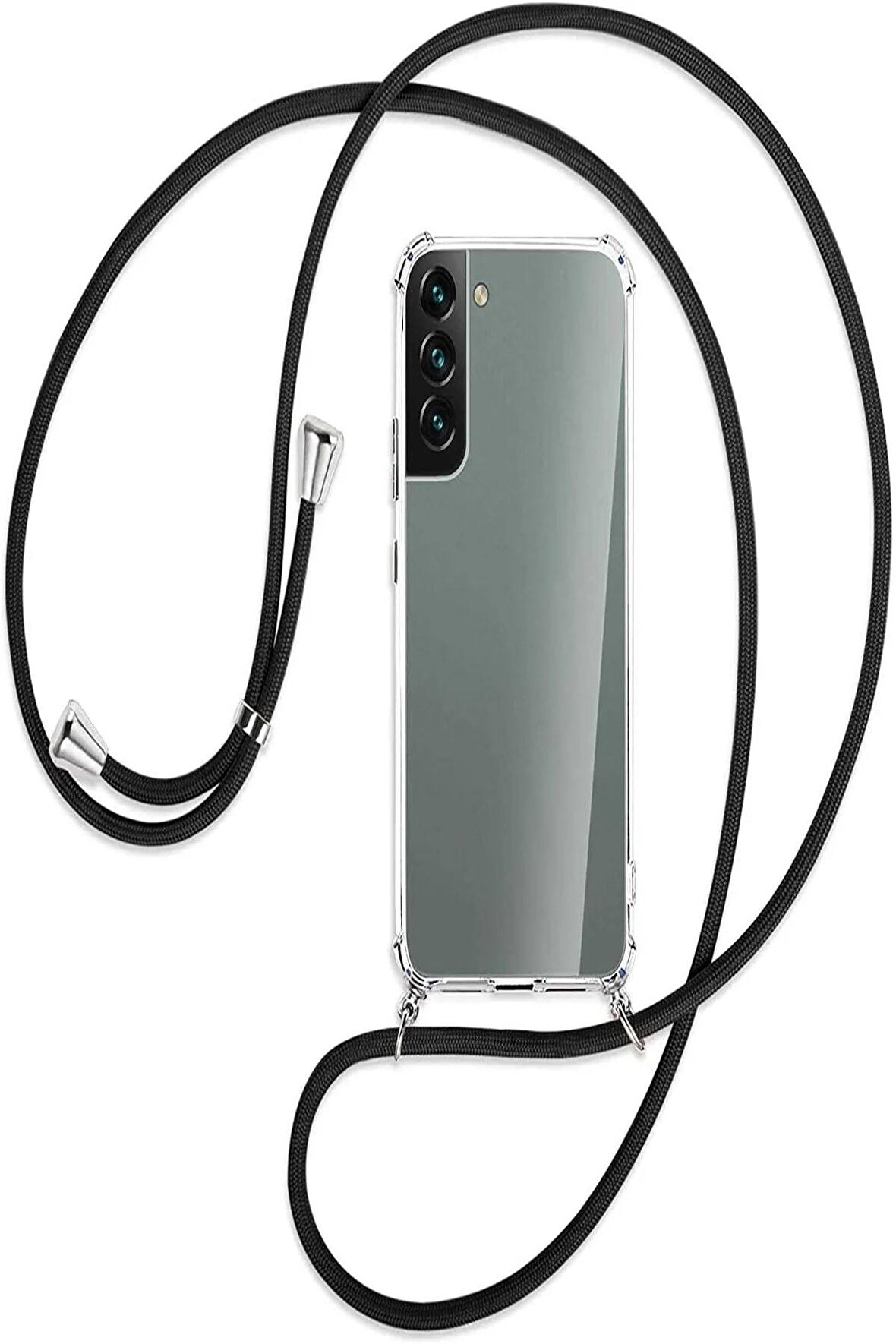 Samsung Galaxy S22 Plus Kılıf Boyun Askılı Ipli Şeffaf Silikon