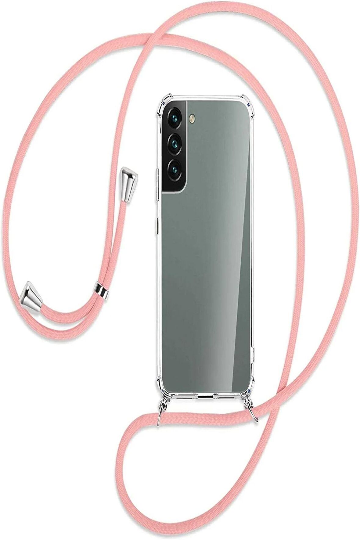 Samsung Galaxy S22 Plus Kılıf Boyun Askılı Ipli Şeffaf Silikon